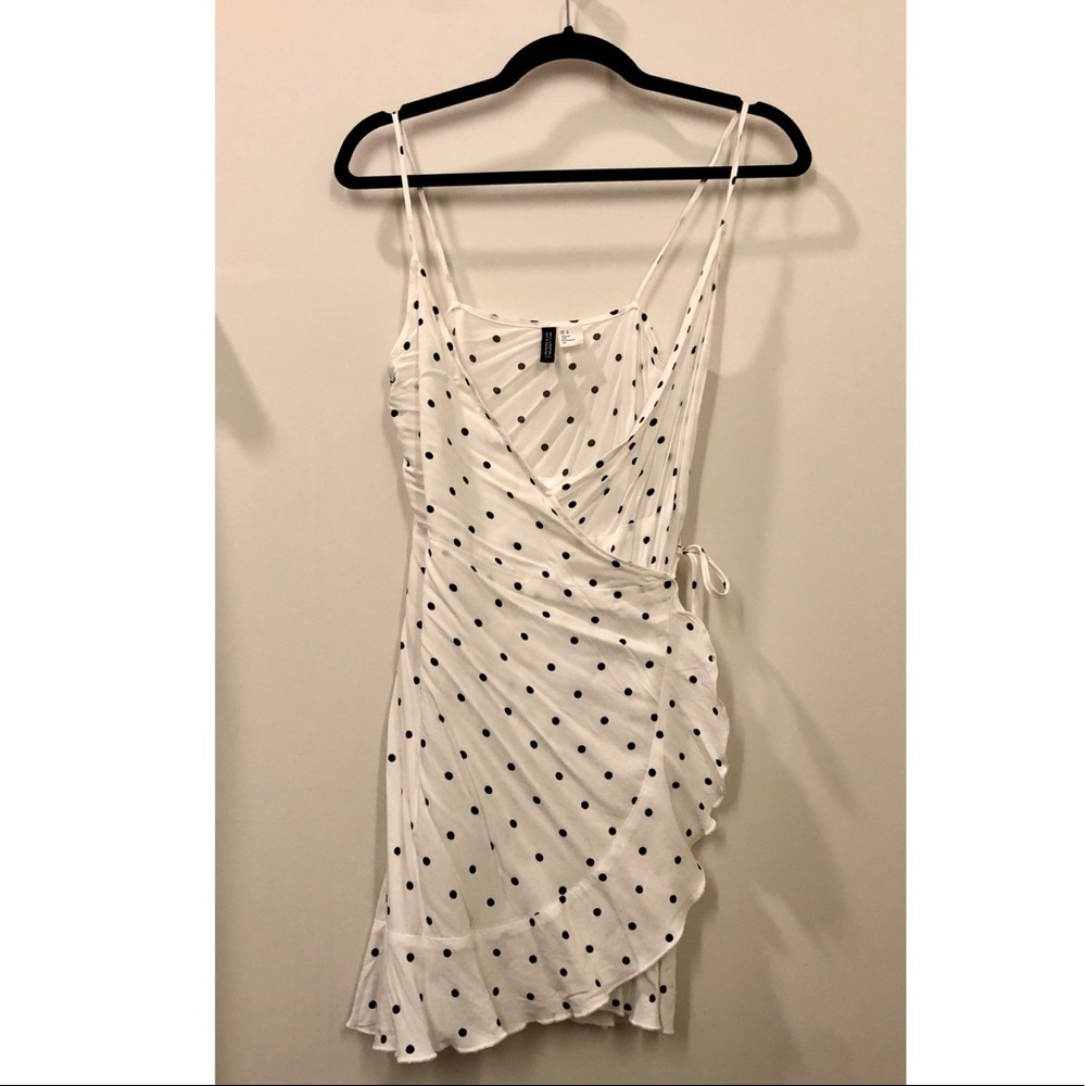 Polka dot wrap dress